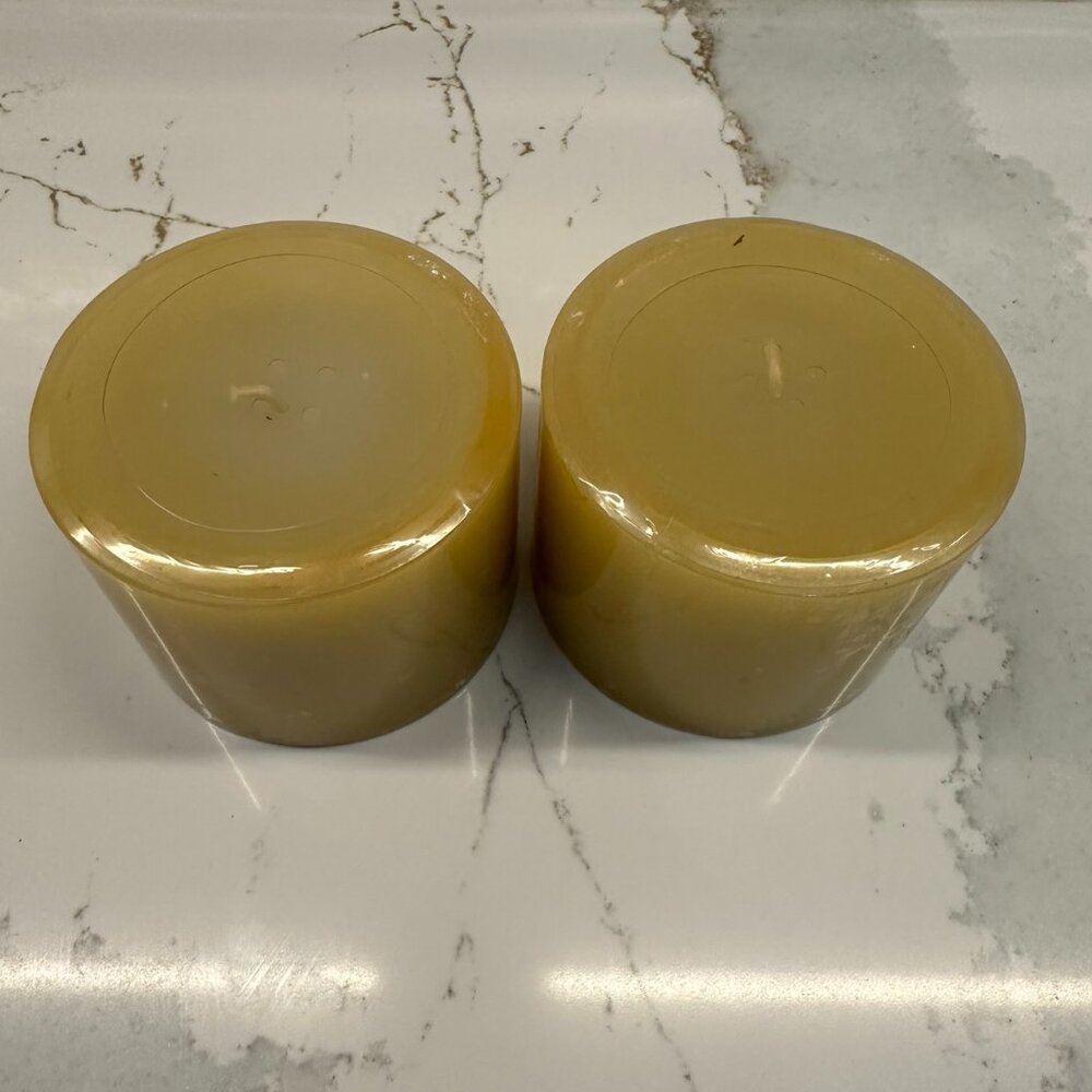 NEW LOT OF 2 Longaberger Pint Size Pillars Scented Candles in Crisp Cucumber